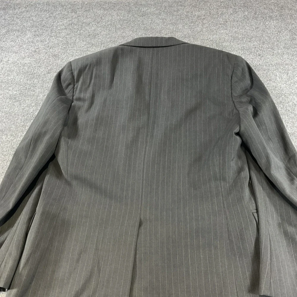 Brooks Brothers Mens 42R Pinstripe Wool Blend 2 Button Suit Jacket Charcoal Gray